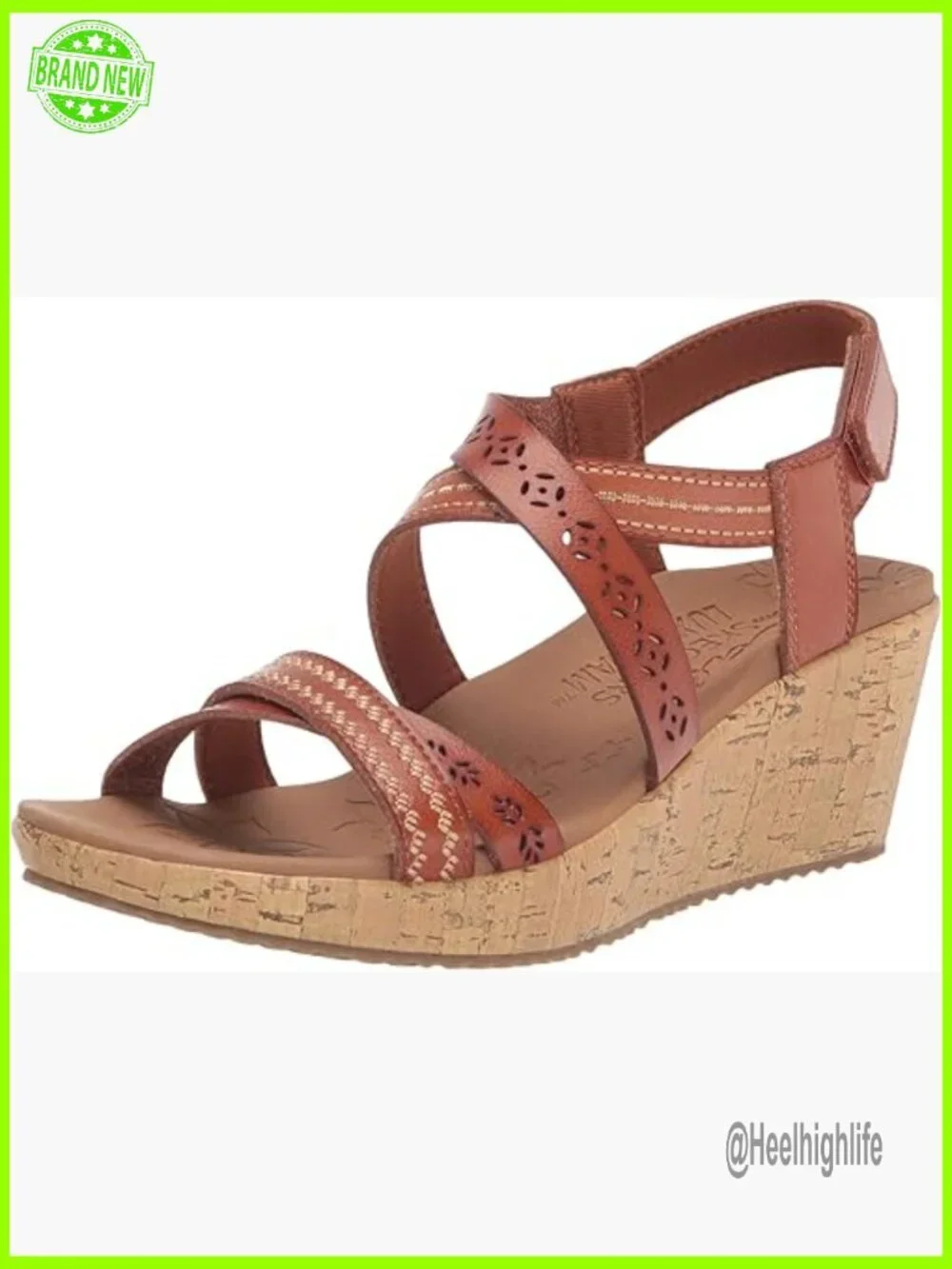 Women's Wedge Sandals with Adjustable Strap, Vegan Materials, 2.25-Inch Heel
